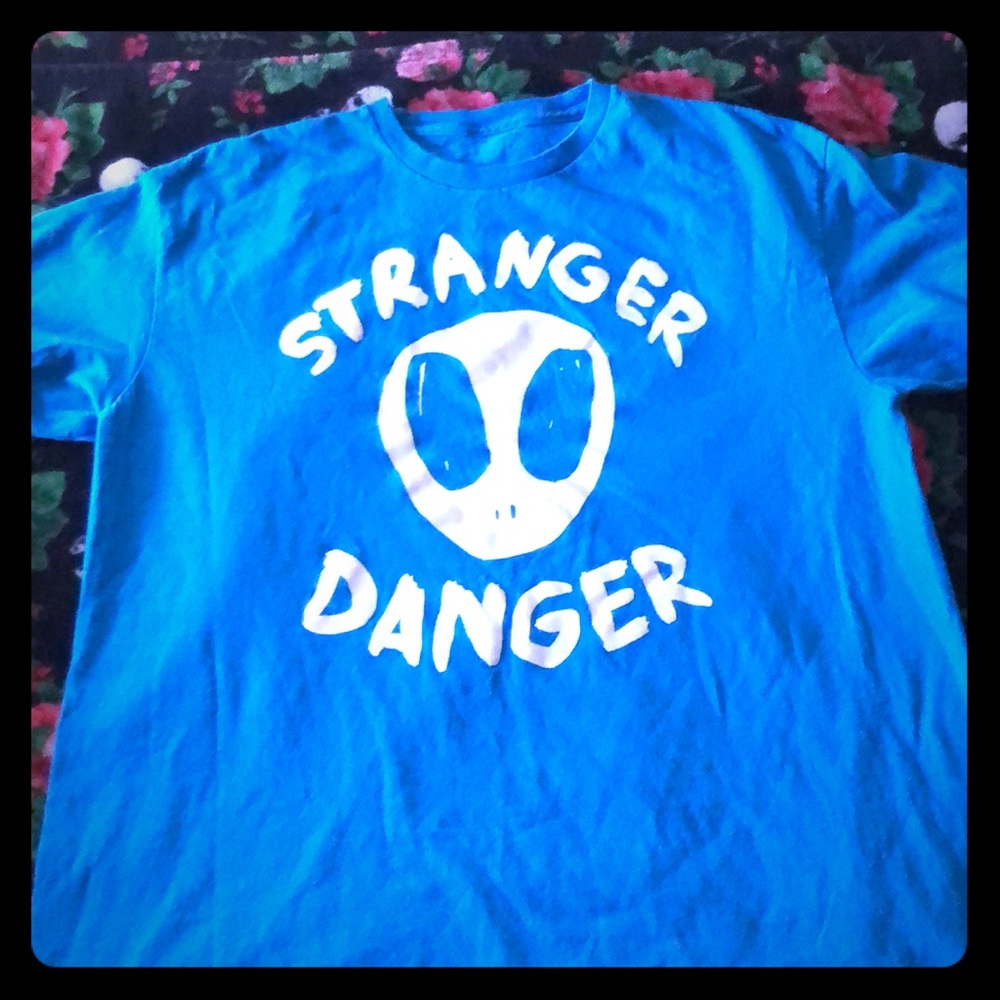 Blue graphic T
